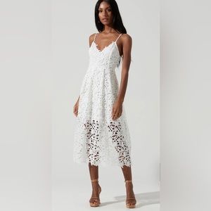 Summer white eyelet midi dress size S